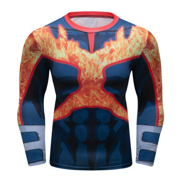 Endeavor Rash Guard My Hero Academia Rashguard Elite Long Sleeve BJJ