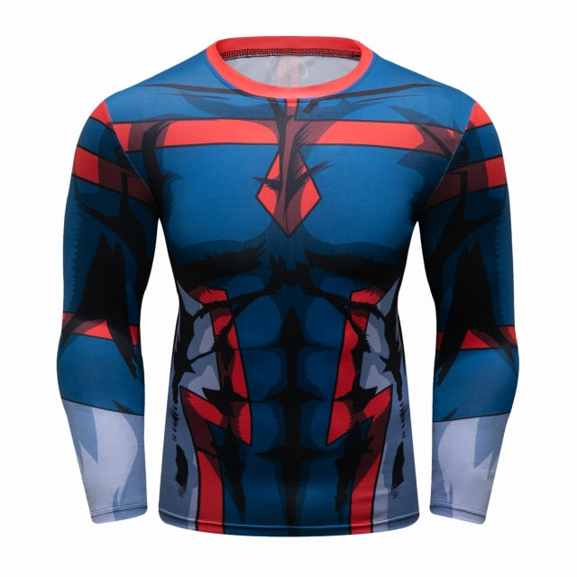 My Hero Academia BJJ Rash Guard Young Might Elite Long Sleeve Rashguard
