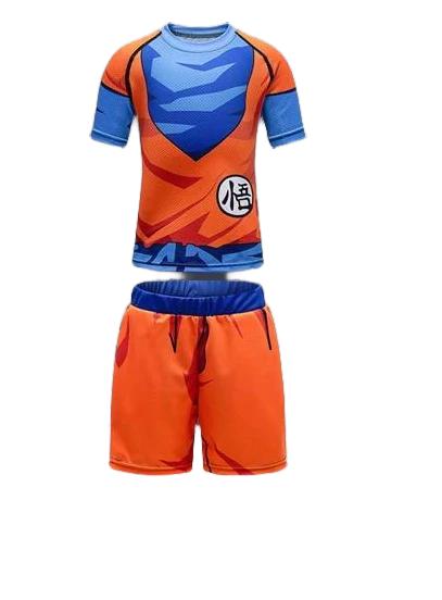 Dragon Ball Z 'Goku' BJJ Rash Guard Kids Short Sleeve Compression Short Set