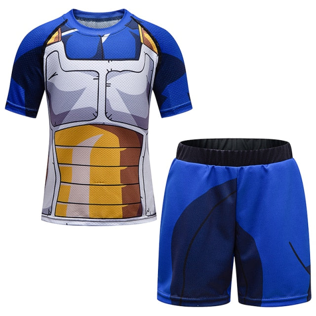 Dragon Ball Z 'Vegeta' Short Sleeve Compression Short Set Kids