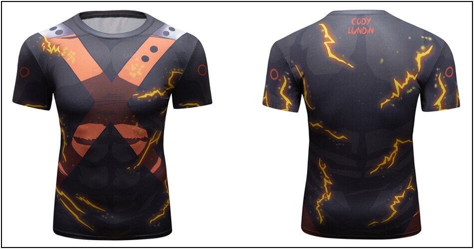 Rash Guard BJJ My Hero Academia Bakugo One For All Elite Short Sleeve Rashguard
