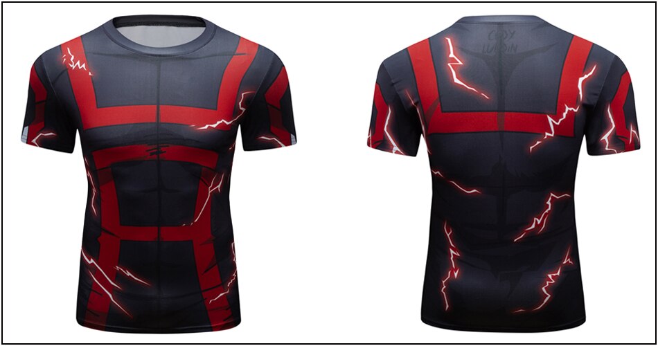 BJJ Rash Guard My Hero Academia Onyx UA Uniform Full Cowling Elite Short Sleeve Rashguard