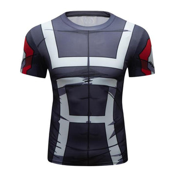 Elite Rash Guard BJJ My Hero Academia UA Uniform Grey Short Sleeve Rashguard