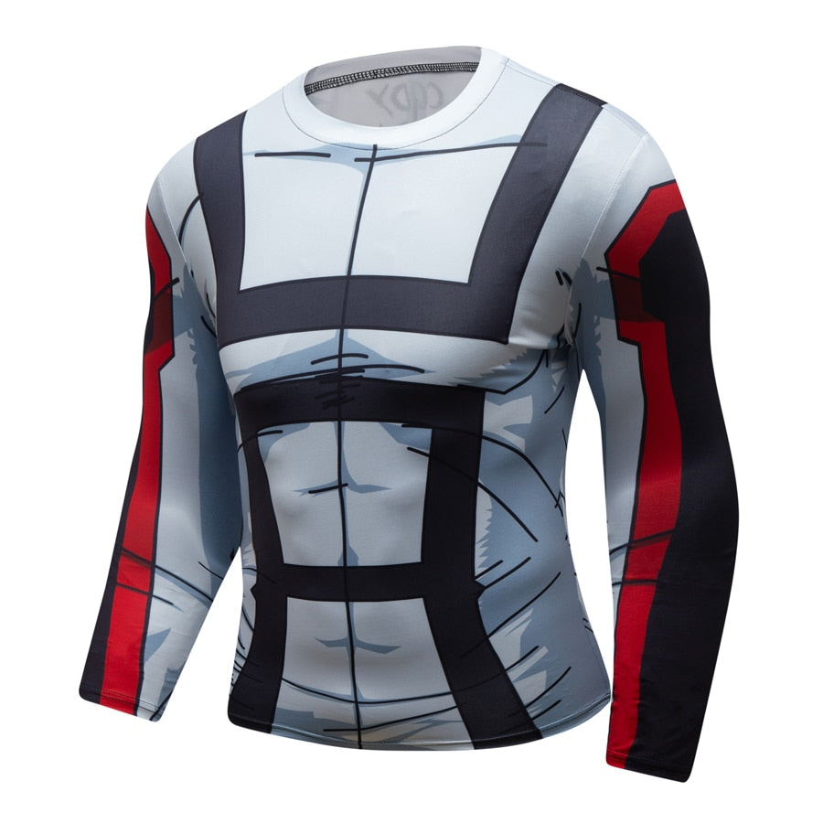 My Hero Academia BJJ Rash Guard UA Uniform White Elite Long Sleeve Rashguard