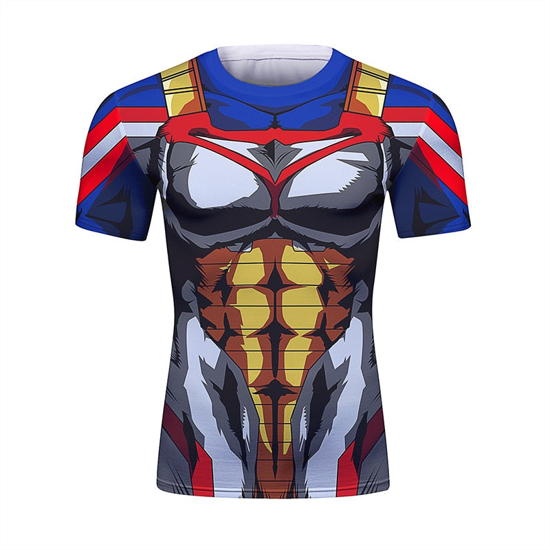 BJJ Rash Guard Dragon Ball Z My Hero Academia All Mighty Vegeta Short Sleeve Elite Rashguard