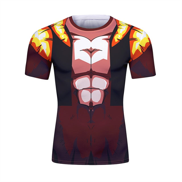 Elite Rash Guard BJJ Rash Guard Dragon Ball Z Super Saiyan 4 Gogeta Short Sleeve Rashguard