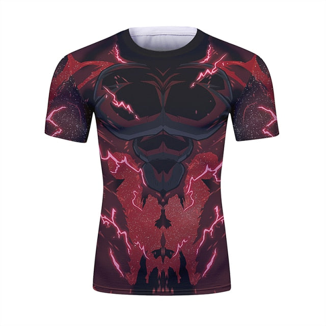 Dragon Ball Z BJJ Rash Guard Super Saiyan 4 Onyx Vegeta Short Sleeve Elite Rashguard