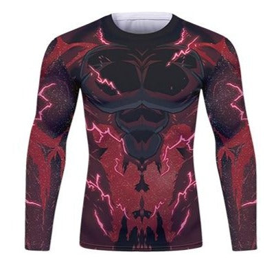 BJJ Rash Guard Dragon Ball Z Super Saiyan 4 Onyx Vegeta Long Sleeve Elite Rashguard