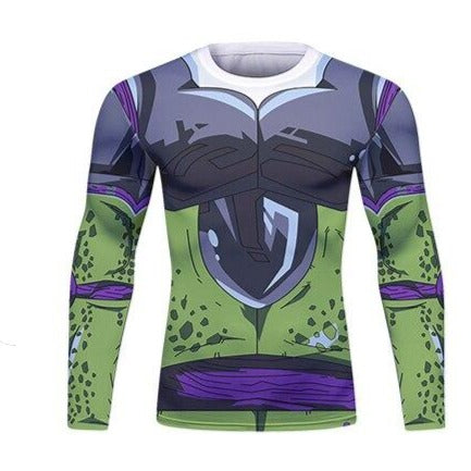 Dragon Ball Z BJJ Rash Guard Perfect Cell Long Sleeve Elite Rashguard Rash Guard