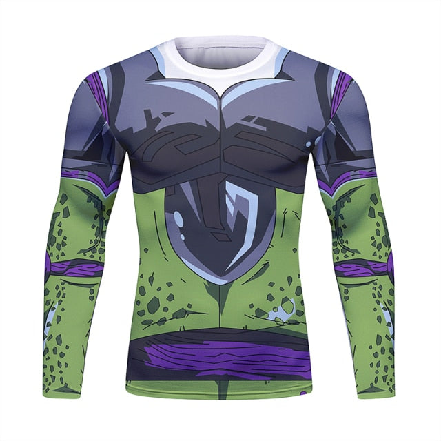 Dragon Ball Z BJJ Rash Guard Perfect Cell Long Sleeve Elite Rashguard Rash Guard