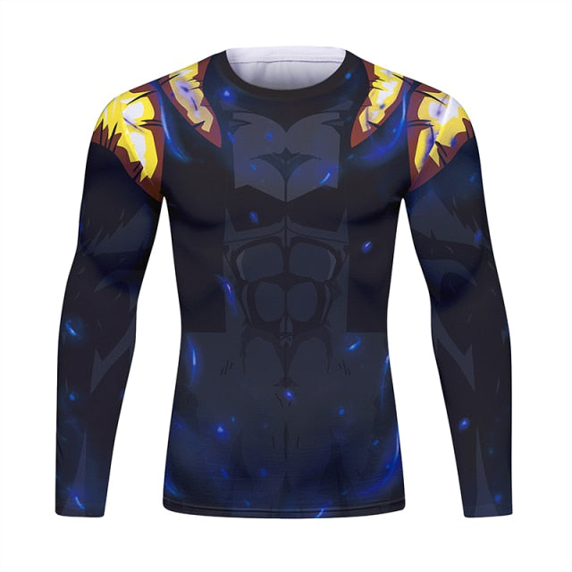 BJJ Rash Guard Dragon Ball Z Super Saiyan Onyx Gogeta Long Sleeve Elite Rashguard