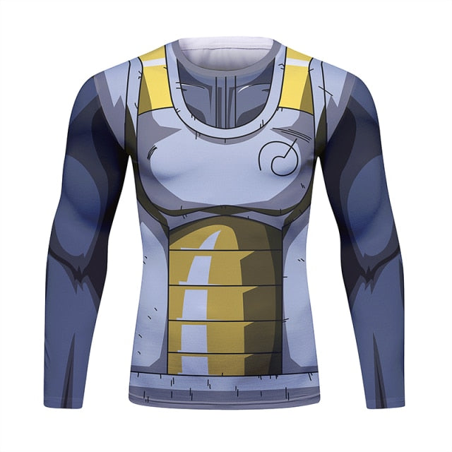 Dragon Ball Z Vegeta Resurrection F BJJ Rash Guard Long Sleeve Elite Rashguard