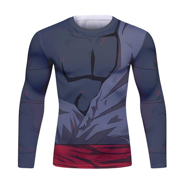 Dragon Ball Z BJJ Rash Guard Black Battle Damaged Long Sleeve Elite Rashguard