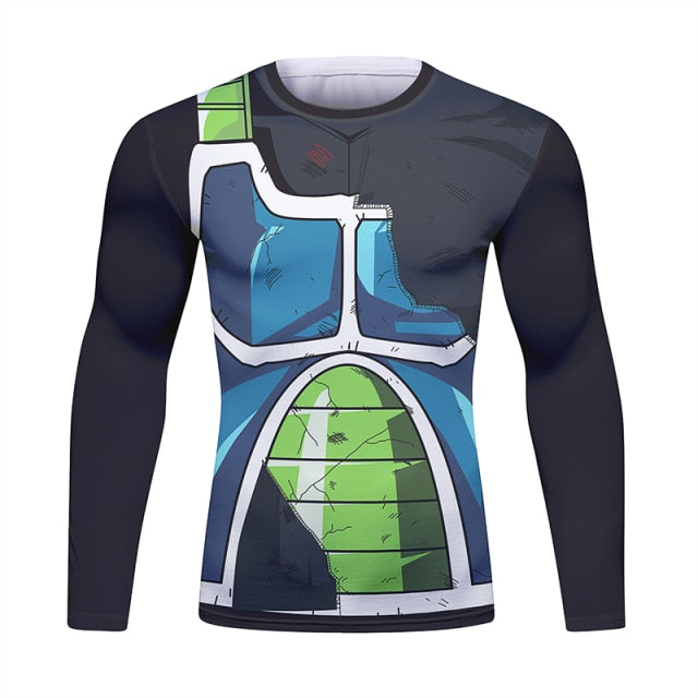 Dragon Ball Z BJJ Rash Guard Onyx Bardock Battle Damaged Long Sleeve Elite Rash Guard
