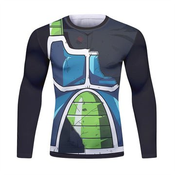 Dragon Ball Z BJJ Rash Guard Onyx Bardock Battle Damaged Long Sleeve Elite Rash Guard