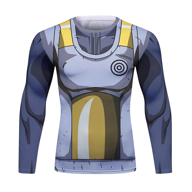 Dragon Ball Z Capsule Vegeta BJJ Rash Guard Long Sleeve Elite Rashguard