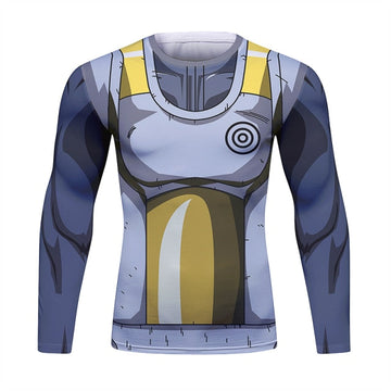 Dragon Ball Z Capsule Vegeta BJJ Rash Guard Long Sleeve Elite Rashguard