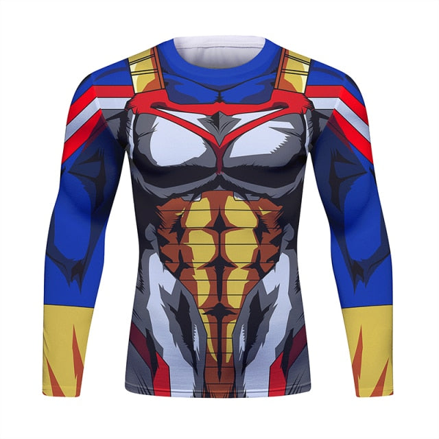 Dragon Ball Z BJJ Rash Guard My Hero Academia Almighty Vegeta Long Sleeve Elite Rashguard