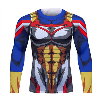Dragon Ball Z BJJ Rash Guard My Hero Academia Almighty Vegeta Long Sleeve Elite Rashguard