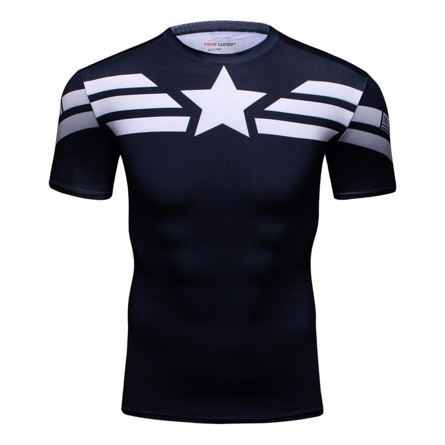 Captain America Compression Bootcamp Elite Short Sleeve Rashguard