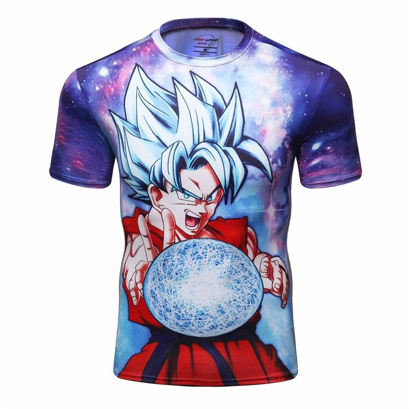 BJJ Rash Guard Dragon Ball Z Compression Goku Super Saiyan Elite Short Sleeve Rashguard