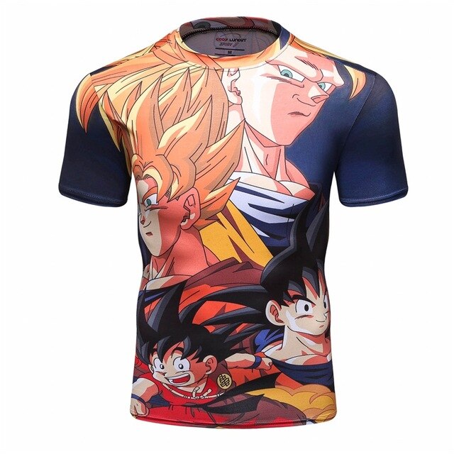 Dragon Ball Z BJJ Rash Guard Compression Forms Elite Short Sleeve Rashguard