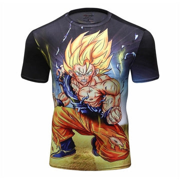 BJJ Rash Guard Dragon Ball Z Compression Vegeta Forms Elite Short Sleeve Rashguard