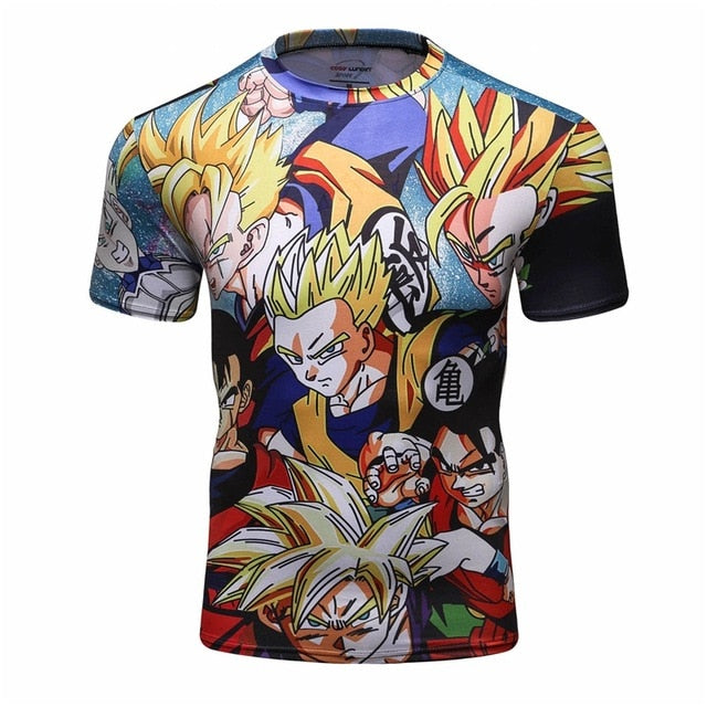 Dragon Ball Z BJJ Rash Guard Compression 'Mural' Elite Short Sleeve Rashguard
