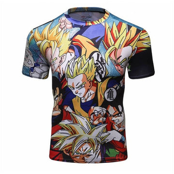 Dragon Ball Z BJJ Rash Guard Compression 'Mural' Elite Short Sleeve Rashguard