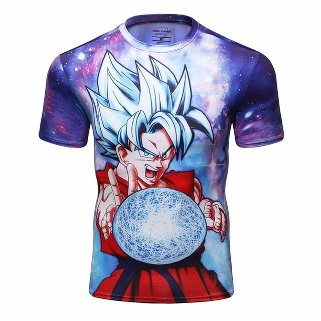 BJJ Rash Guard Dragon Ball Z Compression Goku Super Saiyan Elite Short Sleeve Rashguard