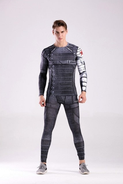 Winter Soldier Elite Compression Long Sleeve Rashguard Set Men's