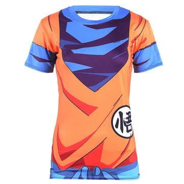 Dragon Ball Z Compression Goku BJJ Rash Guard Womens Short Sleeve Rashguard
