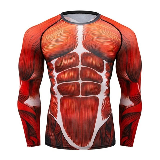 Attack On Titan Musculature Compression Elite Long Sleeve Rashguard
