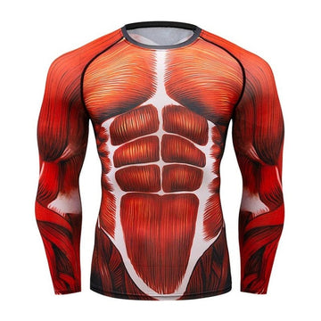 Attack On Titan Musculature Compression Elite Long Sleeve Rashguard