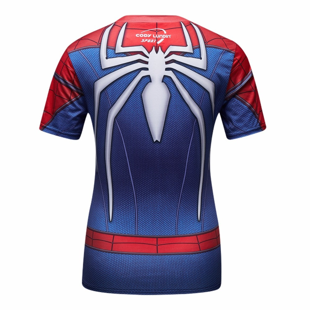 PS4 Short Sleeve Rashguard Women's Spider Man Compression