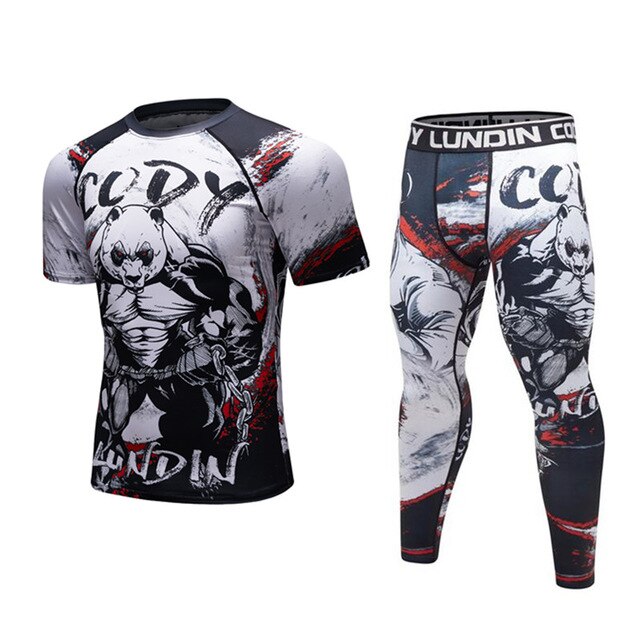 'Pumped' Panda Elite Compression Short Sleeve Set