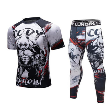 'Pumped' Panda Elite Compression Short Sleeve Set