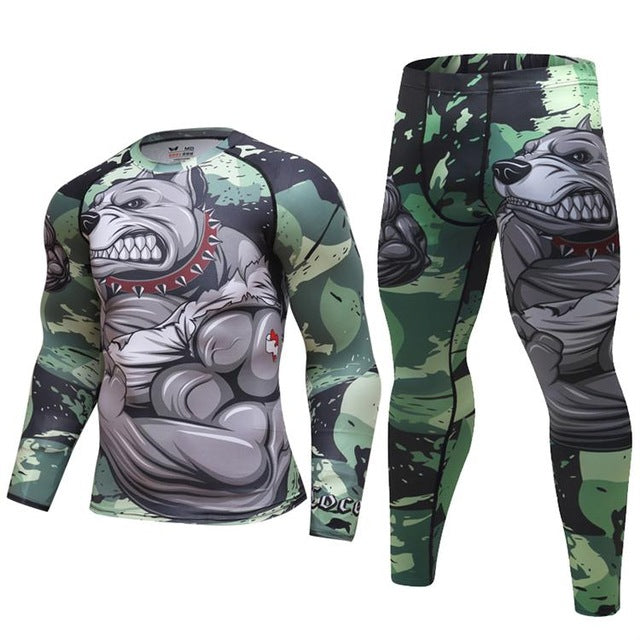 Compression Elite Pit Bull Long Sleeve Rashguard Set