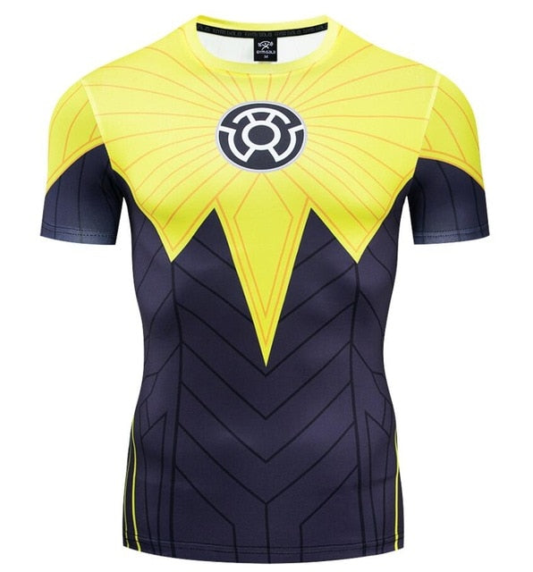 Comic Green Lantern Sinestro Compression Short Sleeve Rashguard