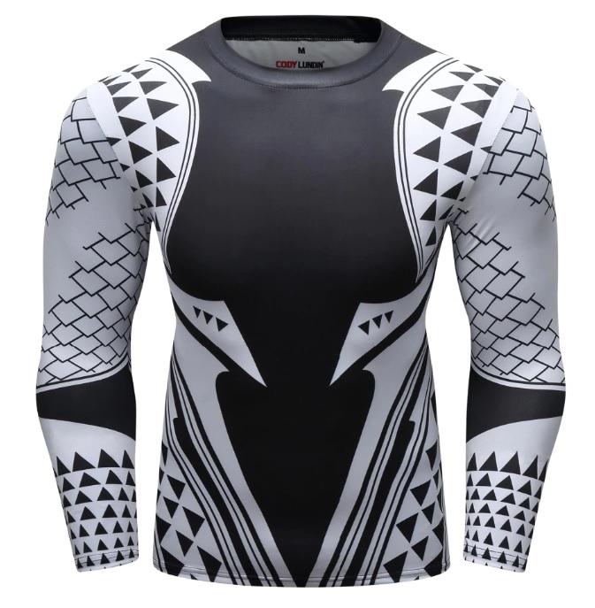 Aquaman Light Tattoo Elite Long Sleeve Rash Guard Compression