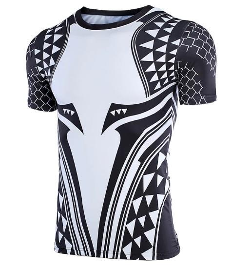 Dark Tattoo Aquaman Short Sleeve Compression Rash Guard