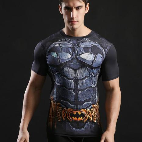 Compression Batman Inc Short Sleeve Rash Guard Batman