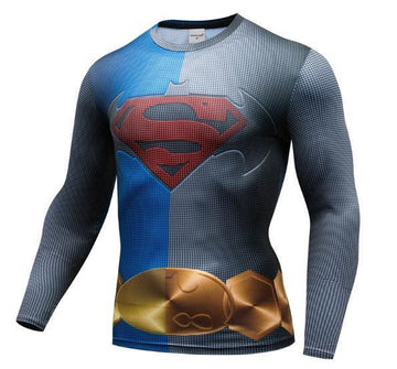Premium Compression Long Sleeve Rash Guard Batman Vs Superman Batman