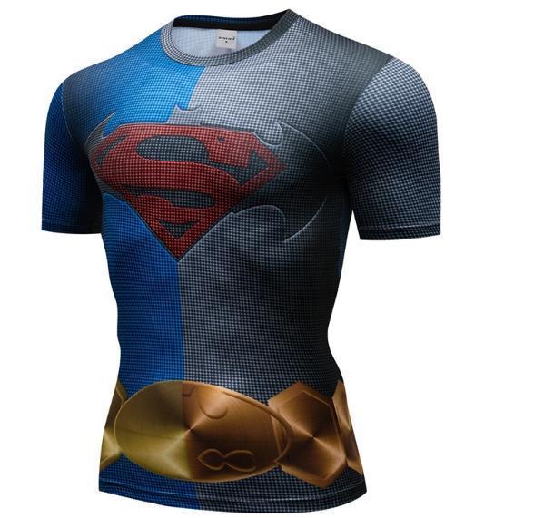 Premium Compression Short Sleeve Rash Guard Batman Vs Superman Batman