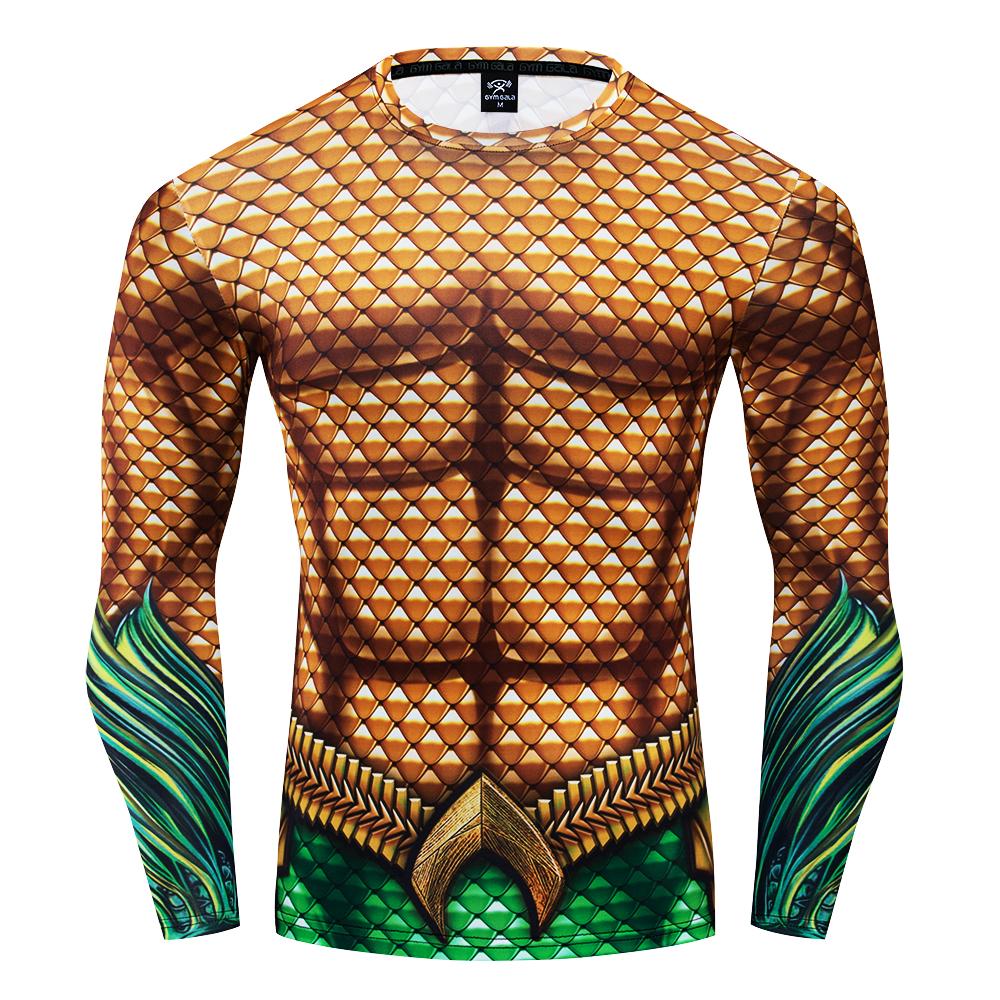 Long Sleeve Compression Rash Guard Aquaman Arthur Curry 'Comic'