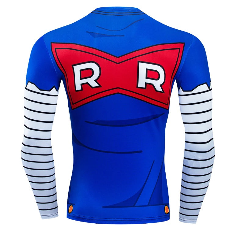 Dragon Ball Z BJJ Rash Guard Compression Lapis Lazuli Android 18 Long Sleeve Rashguard